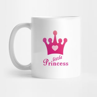 Cute Little Princess with Pink Crown and Heart Mug